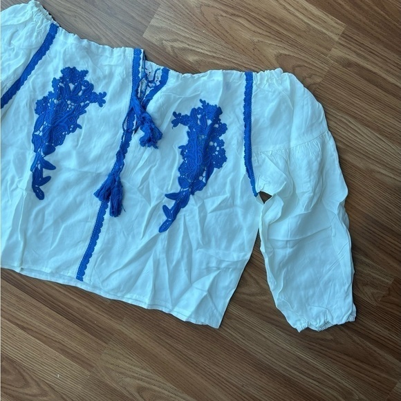 Line and Dot by Revolve Valor Boho Embroidered Off the Shoulder Top NWT - Picture 4 of 16